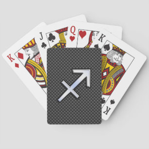 Jeu De Cartes Chrome Like Sagittarius Sign Carbon Fiber Print