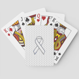 Jeu De Cartes Chrome sur Knit blanc sensibilisation au ruban Imp