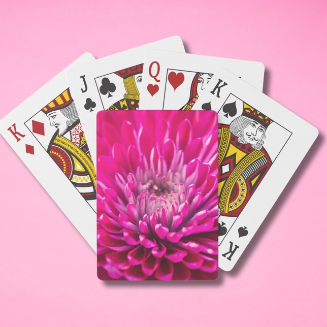 Jeu De Cartes Chrysanthème rose profond Jouer des cartes (Créateur téléchargé)
