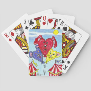 Jeu De Cartes Cirque Chat, Chien, Souris Caricature Ballotte Art