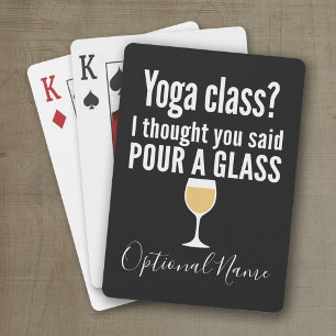 Jeu De Cartes Citation De Vin Drôle - Cours De Yoga ? Verser un 