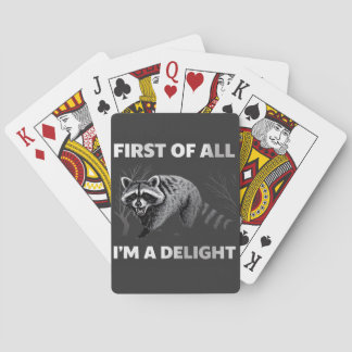 Jeu De Cartes Citation drôle de Raton Laveur - Tout d'abord, je 