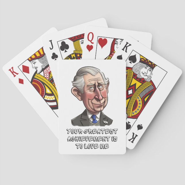 Jeu De Cartes Citation du roi Charles Funny AI générée (dos)