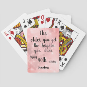 Jeu De Cartes Citation inspirante Joyeux 40e anniversaire Nom