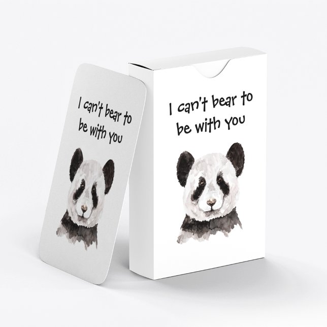 Jeu De Cartes Citation Romantique Moderne Avec Panda Noir Et Bla (Créateur téléchargé)