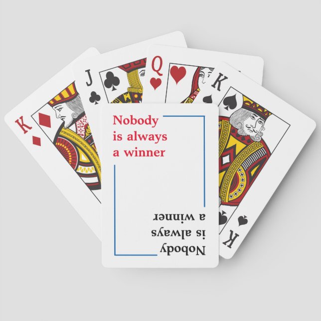 Jeu De Cartes citation typographique . gagnant ou perdant (dos)