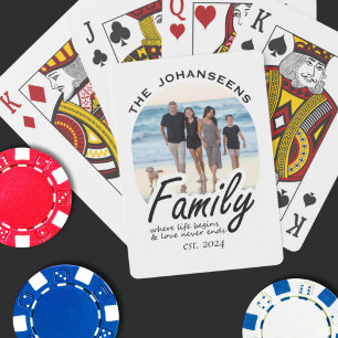 Jeu De Cartes Citation unique Family Life Love Script Photo & No