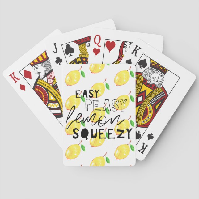 Jeu De Cartes citron pâle facile à caresser aquarelle agrumes (dos)
