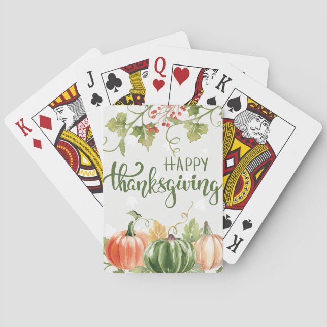 Jeu De Cartes Citrouille de Thanksgiving & Automne (dos)