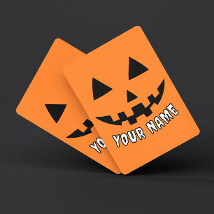 Jeu De Cartes Citrouille Halloween Orange Personnalisée Votre No