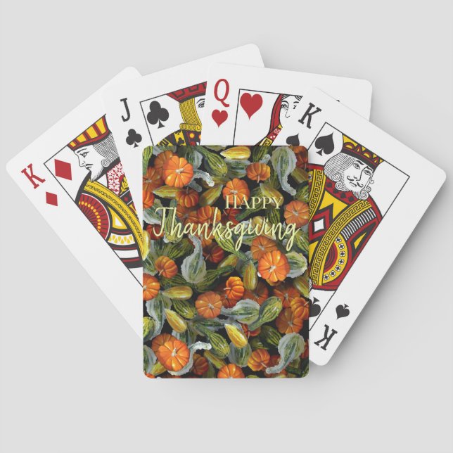 Jeu De Cartes Citrouille, Squash Automne Harvest Jouer des carte (dos)
