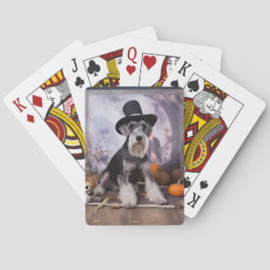 Jeu De Cartes Citrouilles de Schnauzer miniature Halloween