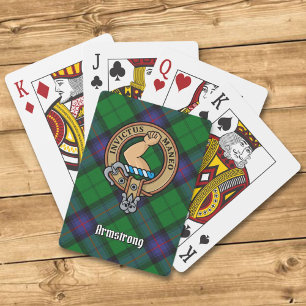 Jeu De Cartes Clan Armstrong Crest sur Tartan Jouer aux cartes