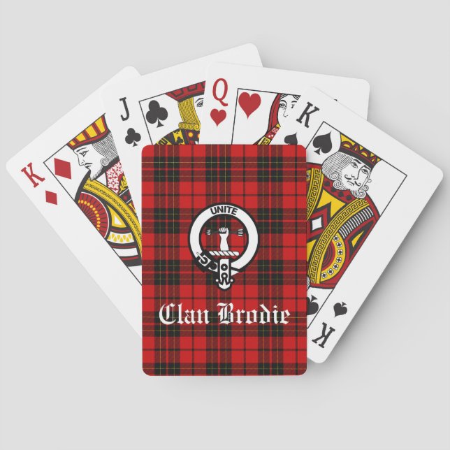 Jeu De Cartes Clan Brodie Crest Badge et Tartan (dos)