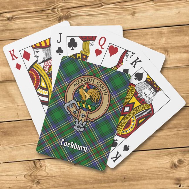Jeu De Cartes Clan Cockburn Crest sur Tartan (Créateur téléchargé)