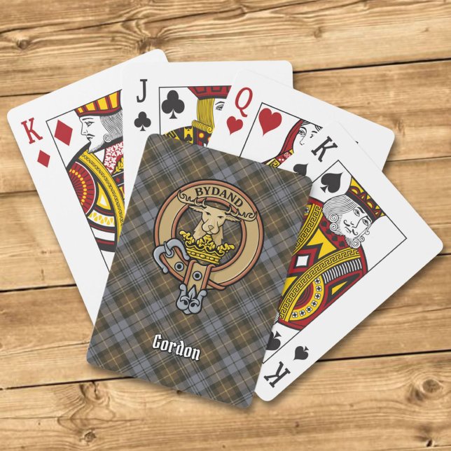 Jeu De Cartes Clan Gordon Crest sur Tartan Patiné (Créateur téléchargé)
