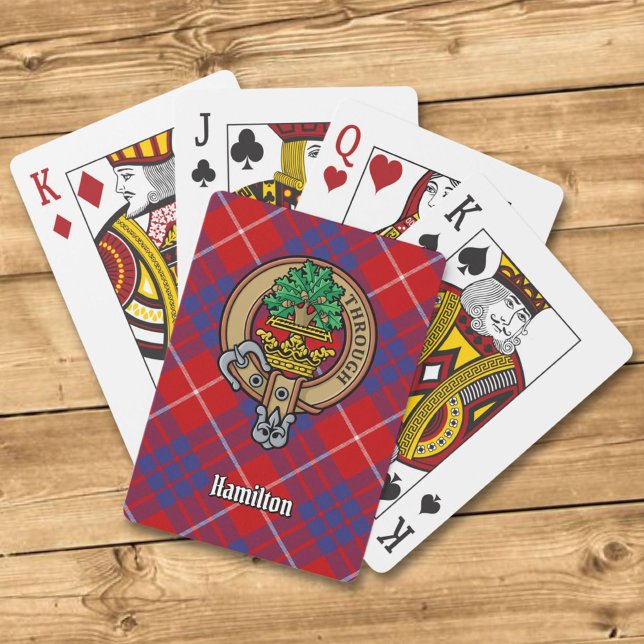 Jeu De Cartes Clan Hamilton crête sur Red Tartan Jouer des carte (Créateur téléchargé)