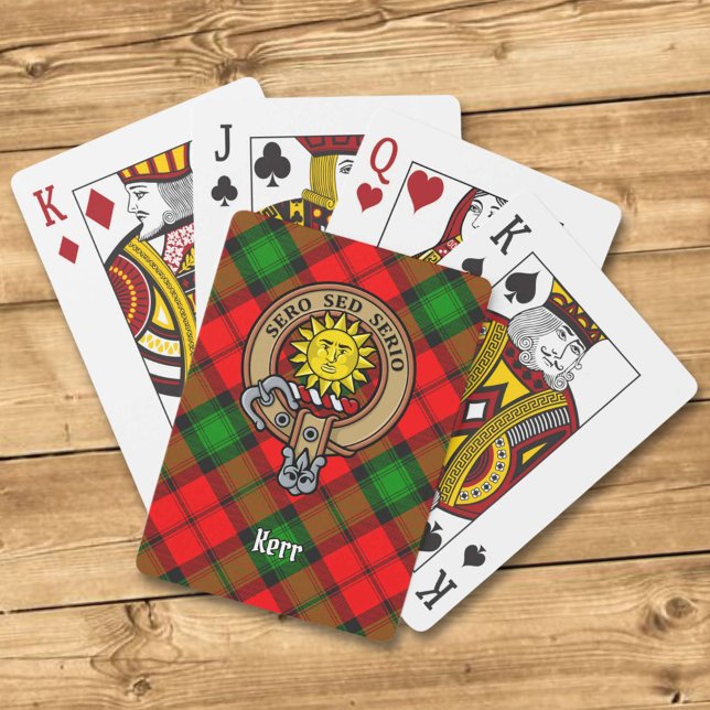 Jeu De Cartes Clan Kerr Crest sur Tartan (Créateur téléchargé)