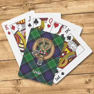 Jeu De Cartes Clan Leslie Crest sur la chasse Tartan