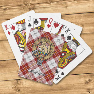 Jeu De Cartes Clan MacPherson Crest sur la robe rouge Tartan