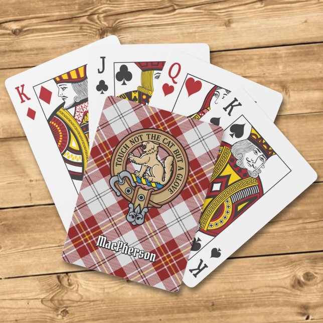 Jeu De Cartes Clan MacPherson Crest sur la robe rouge Tartan (Créateur téléchargé)