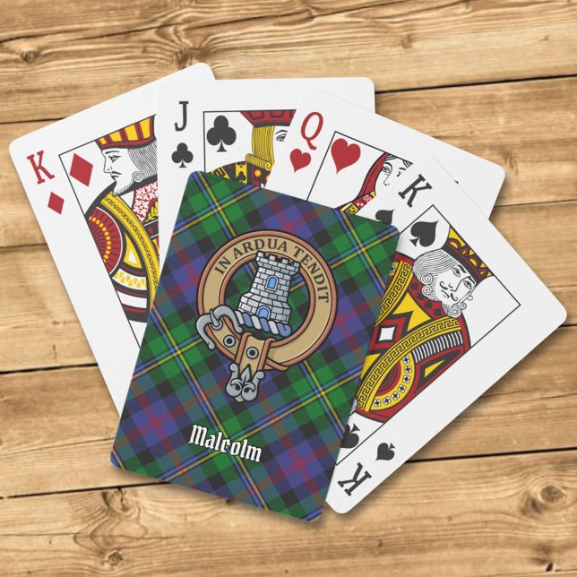 Jeu De Cartes Clan Malcolm Crest over Tartan (Créateur téléchargé)
