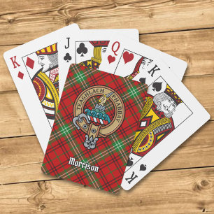 Jeu De Cartes Clan Morrison Crest sur Red Tartan Jouer des carte