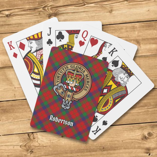 Jeu De Cartes Clan Robertson Crest sur Tartan (Créateur téléchargé)