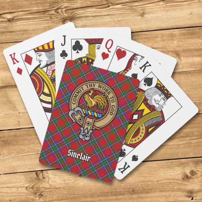 Jeu De Cartes Clan Sinclair Crest sur Tartan (Créateur téléchargé)