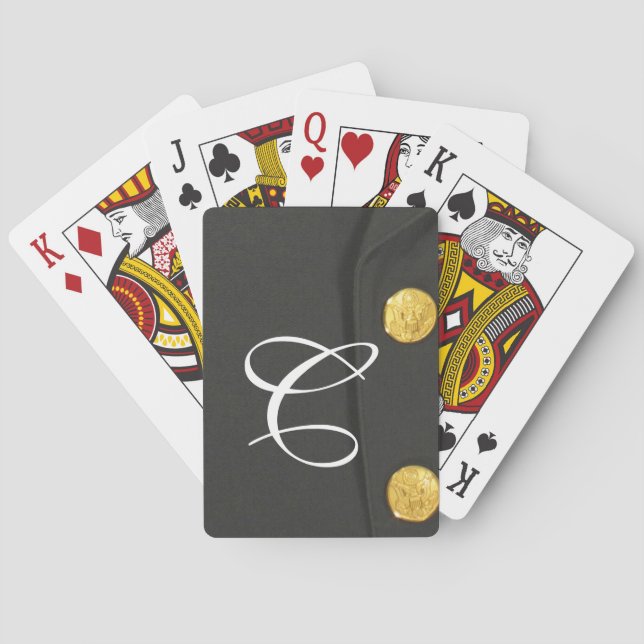 Jeu De Cartes Classe ARMÉE A Uniforme Robe Vert Jouer Cartes (dos)