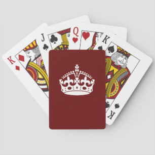 Jeu De Cartes Classic Keep Calm Crown sur Bourgogne Rouge