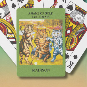 Jeu De Cartes Classic Louis Wain Cats Jouer Golf Personnalisé
