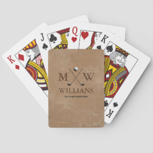 Jeu De Cartes Classy Brown 2 initiales/nom