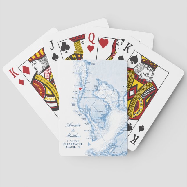 Jeu De Cartes Clearwater Beach Floride Destination Mariage Faveu (dos)