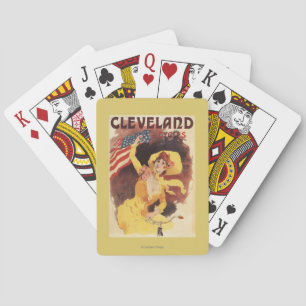 Jeu De Cartes Cleveland va à vélo la fille américaine en jaune