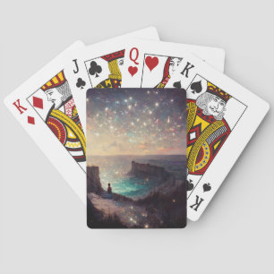 Jeu De Cartes Cliffside Nuit Imaginaire Paysage Sci-Fi