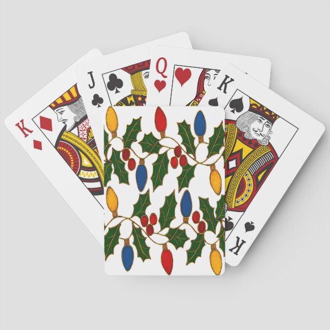 Jeu De Cartes Cloisonne Art Christmas Lights and Holly (dos)