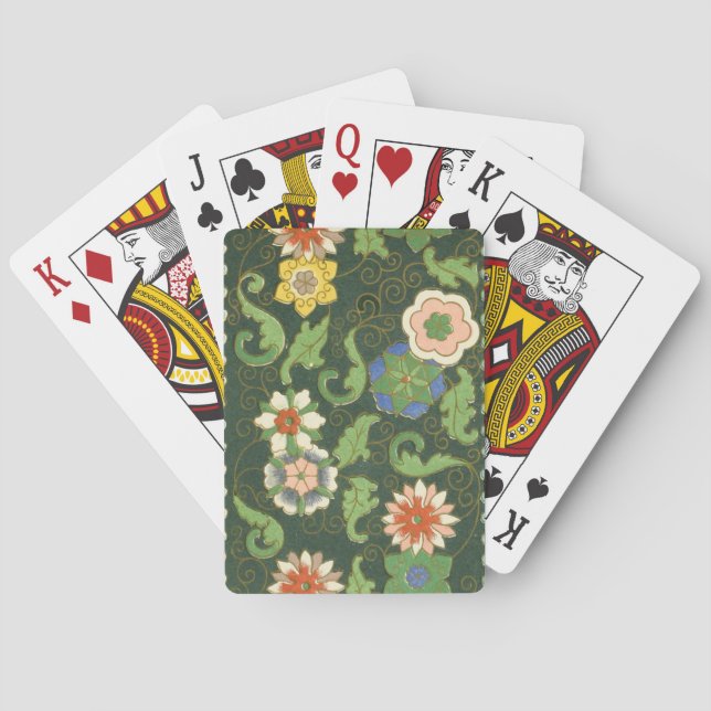 Jeu De Cartes Cloisonne Chine Patter Asiatique Oriental (dos)
