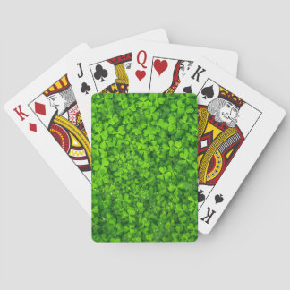 Jeu De Cartes Clovers vert luxuriant avec gouttes d'eau
