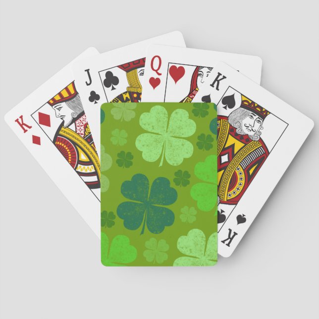 Jeu De Cartes Clovers verts, Lucky Clovers, Saint Patrick's Day (dos)