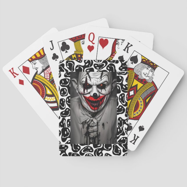 Jeu De Cartes Clown souriant mal effrayant (dos)