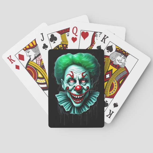Jeu De Cartes Clown vert déplaisant (dos)