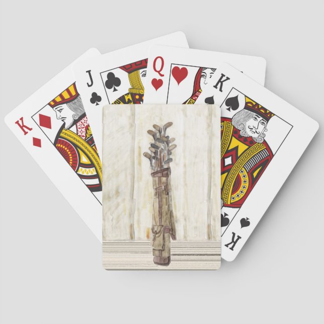 Jeu De Cartes Clubs de golf d'impression d'aquarelle, cartes de (dos)