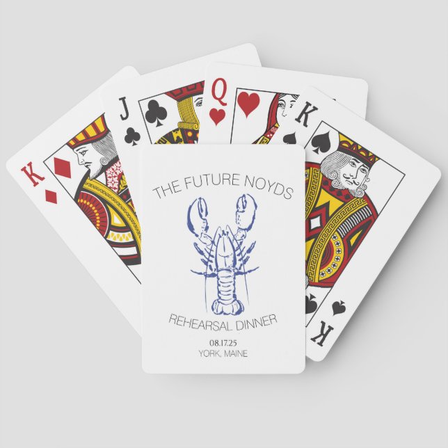 Jeu De Cartes Coastal Lobster Wedding Rehearsal Dinner Sticker (dos)