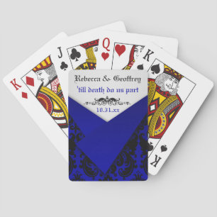 Jeu De Cartes Cobalt gothique, Noir, Blanc Damas Jouer Cartes