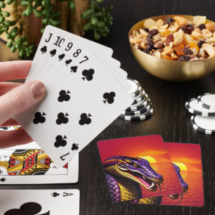 Jeu De Cartes Cobra serpent avec des écailles violettes et jaune