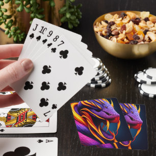 Jeu De Cartes Cobra serpent avec écailles orange et violette vib