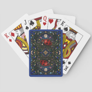 Jeu De Cartes Coccinelle, vitrail de prairie fleurie