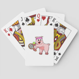 Jeu De Cartes Cochon au tennis avec raquette de tennis