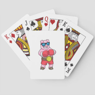 Jeu De Cartes Cochon en boîte avec gants de boxe